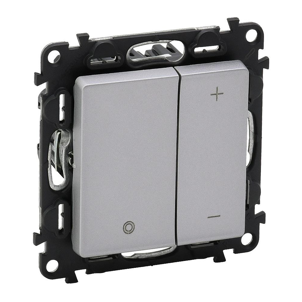 Димер бутонен R3-400W L3-400VA LED3-125VA цвят алуминий Valena Life Legrand