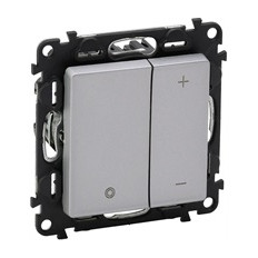 Димер бутонен R3-400W L3-400VA LED3-125VA цвят алуминий Valena Life Legrand