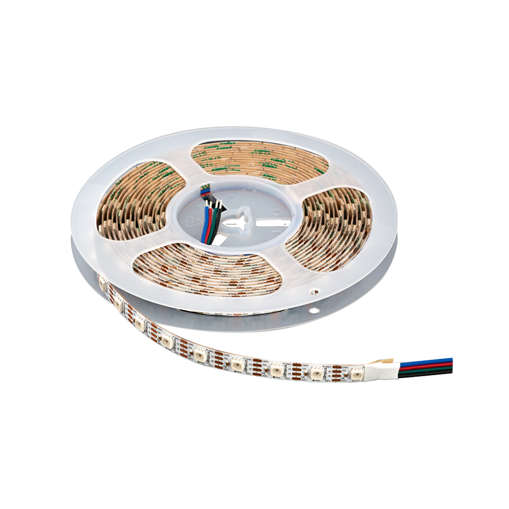 ДИГИТАЛНА RGB LED ЛЕНТА, 25.8W/M (0,43W/PIXEL), IC WS2815B, 12V DC, 60 PIXELS/M (60 LED/M), IP20, 5M