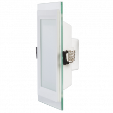 LED СТЪКЛЕН ПАНЕЛ ЗА ВГРАЖДАНЕ, КВАДРАТ, 12W, 4200K, 220V AC, НЕУТРАЛНА СВЕТЛИНА, IP44