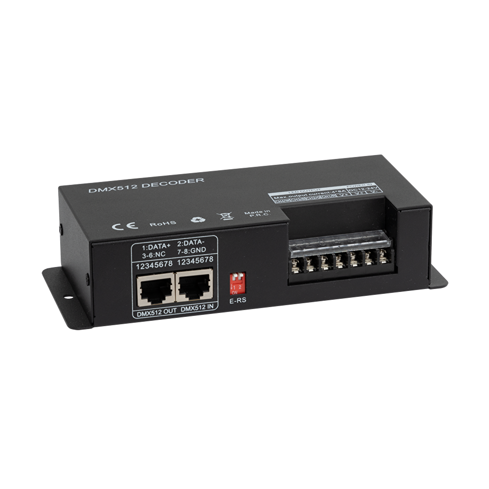 DMX RF ДЕКОДЕР ЗА RGB/RGBW LED ОСВЕТЛЕНИЕ, 32А, 12-24V DC, IP20