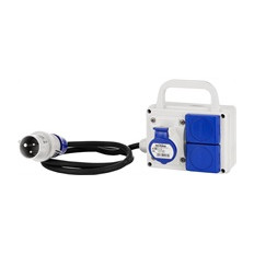 Табло сглобено с индустриални контакти, с кабел H07RN-F 3G2.5mm2 1.2m, серия ADAPTO 1х 2P+E 16A и 2х Шуко Scame