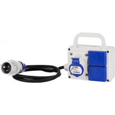 Табло сглобено с индустриални контакти, с кабел H07RN-F 3G2.5mm2 1.2m, серия ADAPTO 1х 2P+E 16A и 2х Шуко Scame