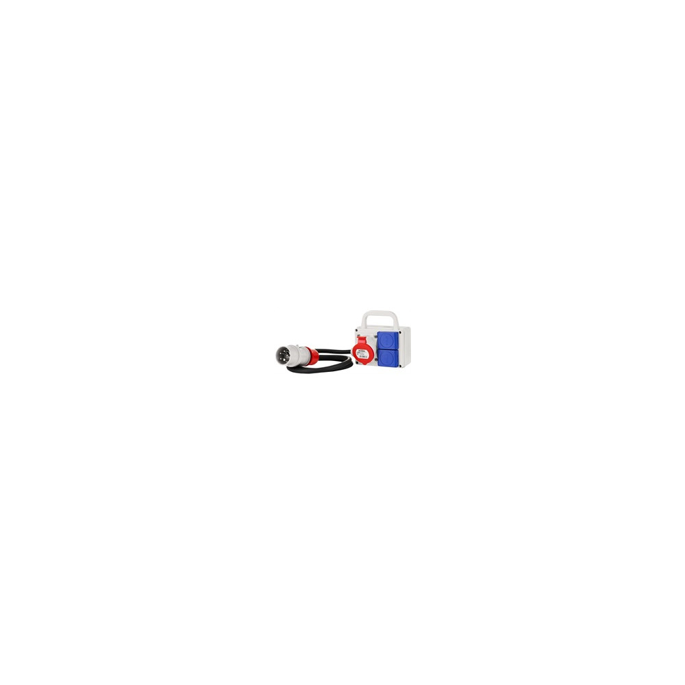 Табло сглобено с индустриални контакти, с кабел H07RN-F 5G2.5mm2 1.2m, серия ADAPTO 1х 3P+N+E 16A и 2х Шуко Scame