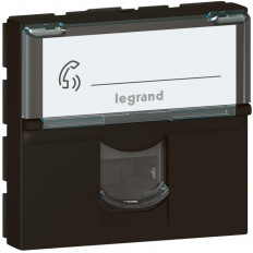Розетка RJ45 cat.6A STP 2 мод. цвят Черен Mosaic Legrand