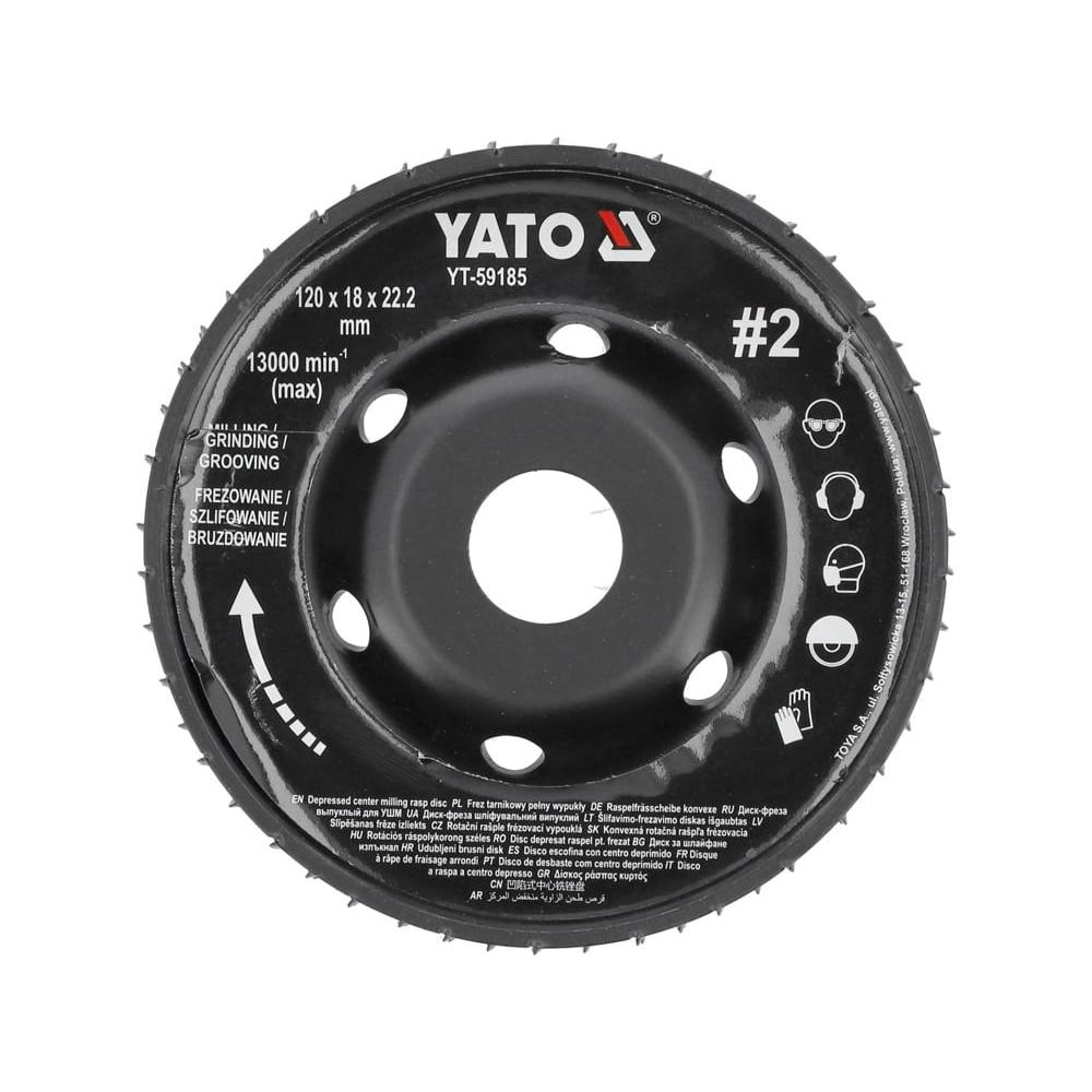Диск за ъглошлайф, рашпила, изпъкнал, YATO, N2, Ø 120 x 18 x 22.2 mm Диск за ъглошлайф, рашпила, изпъкнал, YATO, N2, Ø 120 x 18 x 22.2 mm