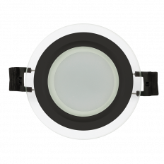 LED СТЪКЛЕН ПАНЕЛ ЗА ВГРАЖДАНЕ, КРЪГ, 6W, 4200K, 220-240V AC, IP44, ЧЕРЕН РИНГ