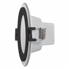 LED СТЪКЛЕН ПАНЕЛ ЗА ВГРАЖДАНЕ, КРЪГ, 6W, 4200K, 220-240V AC, IP44, ЧЕРЕН РИНГ