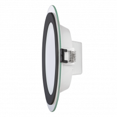 LED СТЪКЛЕН ПАНЕЛ ЗА ВГРАЖДАНЕ, КРЪГ, 12W, 4200K, 220-240V AC, IP44, ЧЕРЕН РИНГ