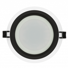 LED СТЪКЛЕН ПАНЕЛ ЗА ВГРАЖДАНЕ, КРЪГ, 18W, 4200K, 220-240V AC, IP44, ЧЕРЕН РИНГ