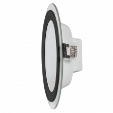 LED СТЪКЛЕН ПАНЕЛ ЗА ВГРАЖДАНЕ, КРЪГ, 18W, 4200K, 220-240V AC, IP44, ЧЕРЕН РИНГ