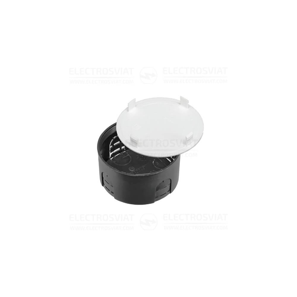 РАЗКЛОНИТЕЛНА КУТИЯ ЗА МАЗИЛКА PP, Ф84/44ММ, IP30, ДО 650C ЦВЯТ ЧЕРЕН RAL 9005