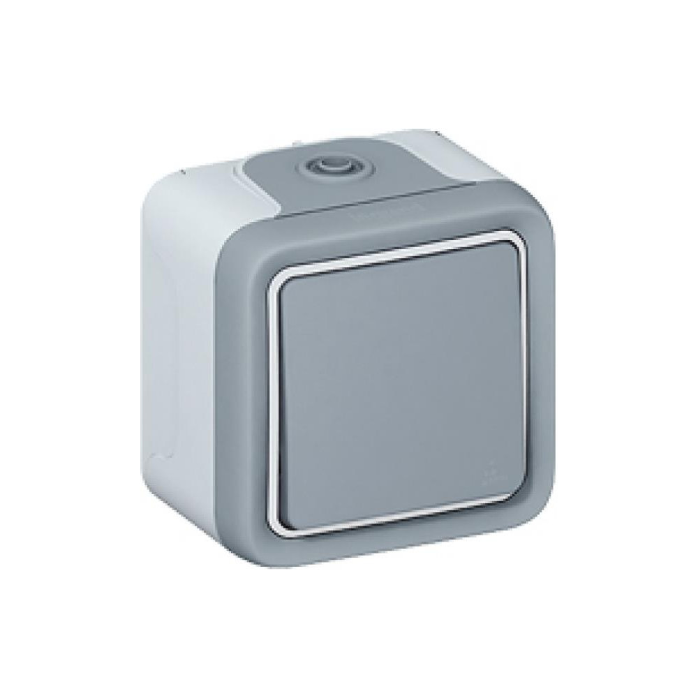 Девиаторен ключ открит монтаж IP55 цвят Сив Plexo Legrand