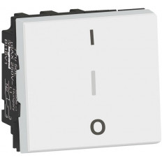 Двуполюсен ключ 10A 1-0 надпис 2 мод. Easy-Led Mosaic NEW Legrand