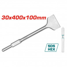 Длето плоско TOTAL, SDS HEX, 30 x 400 x 100 мм