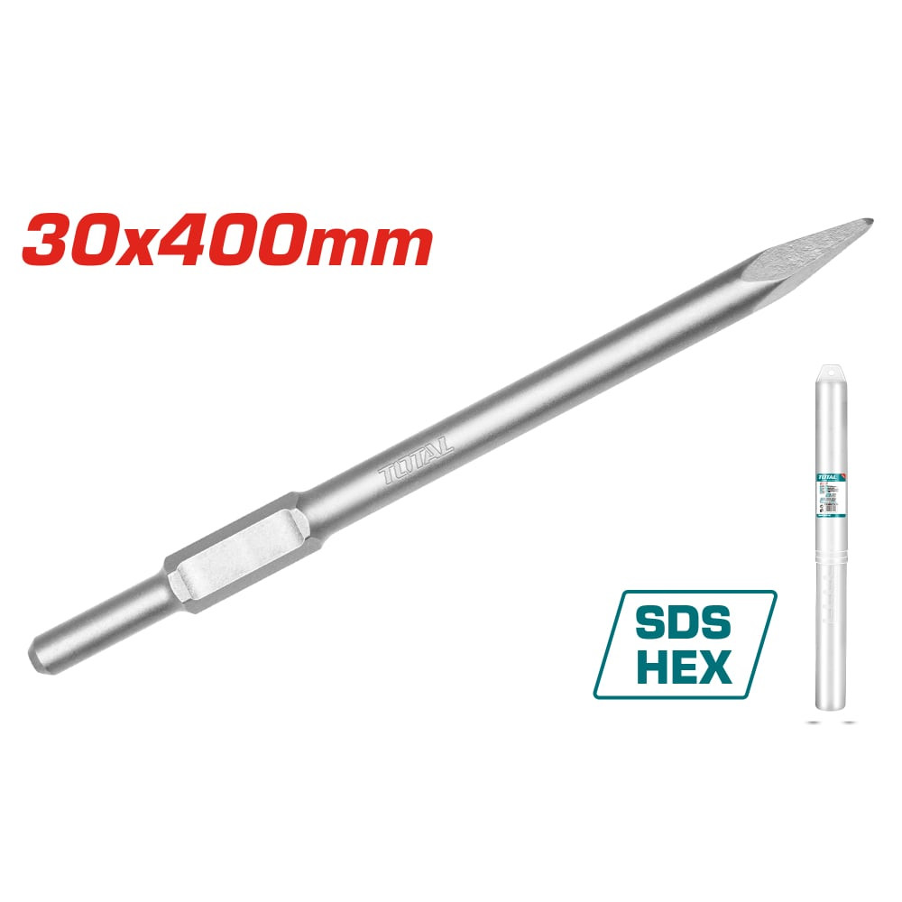 Длето конусно TOTAL, SDS HEX, 30 x 400 мм Длето конусно TOTAL, SDS HEX, 30 x 400 мм