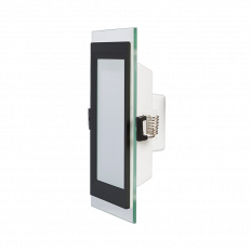 LED СТЪКЛЕН ПАНЕЛ ЗА ВГРАЖДАНЕ, КВАДРАТ, 12W, 4200K, 220V AC, IP44, ЧЕРЕН