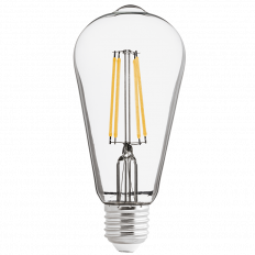 LED FILAMENT COB ЛАМПА КРУШКА, ДИМИРАЩА, 8W, E27, 4200K, 220-240V AC, НЕУТРАЛНА СВЕТЛИНА, ST64