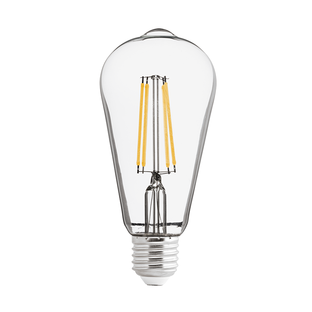 LED FILAMENT COB ЛАМПА КРУШКА, ДИМИРАЩА, 8W, E27, 4200K, 220-240V AC, НЕУТРАЛНА СВЕТЛИНА, ST64