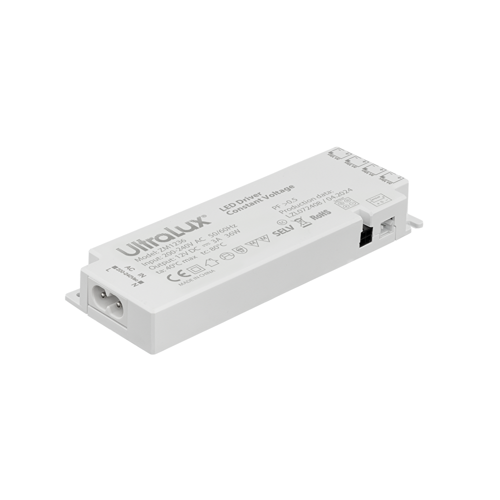 ЗАХРАНВАНЕ, СТАБИЛИЗИРАНО, ЗА МЕБЕЛНО СВЕТОДИОДНО ОСВЕТЛЕНИЕ 12V DC, 36W, 4 ПОРТА, IP20