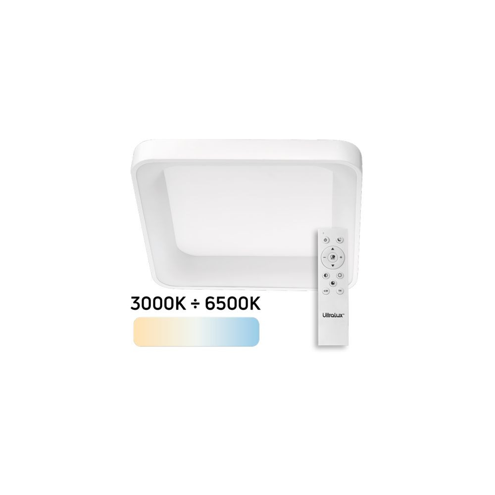 LED ДИМИРАЩА CCT ПЛАФОНИЕРА С ДИСТАНЦИОННО УПРАВЛЕНИЕ, БЯЛА, MAX. 72W, 3000K-6500К, 220-240V AC, КВАДРАТ, IP20