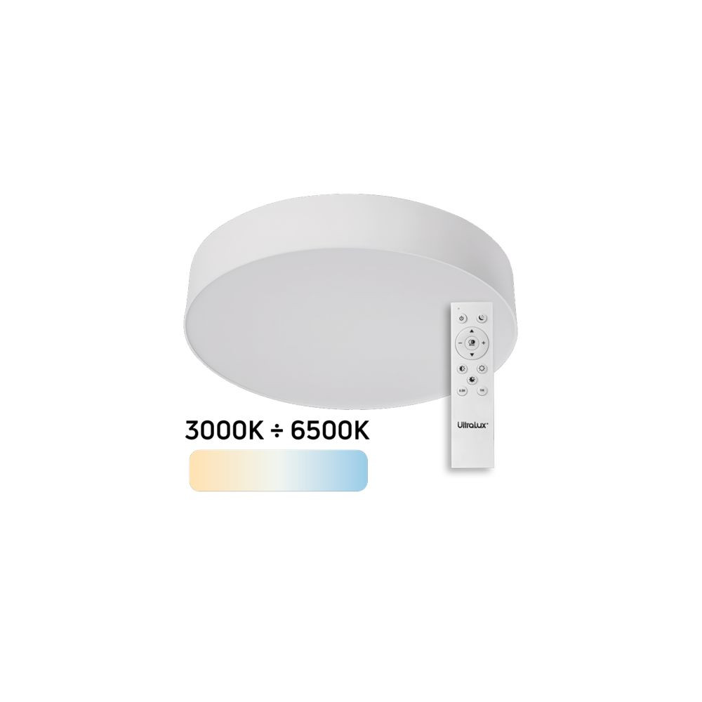 LED ДИМИРАЩА CCT ПЛАФОНИЕРА С ДИСТАНЦИОННО УПРАВЛЕНИЕ, БЯЛА, MAX. 72W, 3000K-6500К, 220-240V AC, КРЪГ, IP20