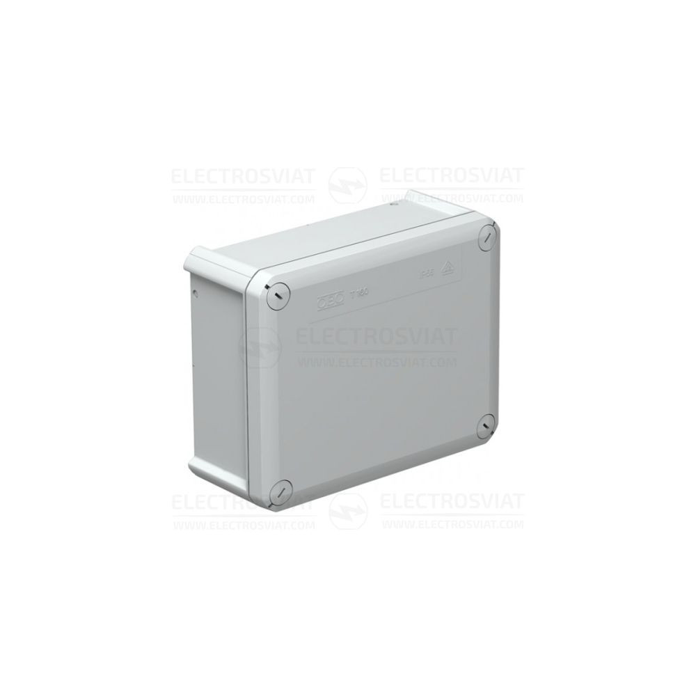 РАЗКЛОНИТЕЛНА КУТИЯ ЗА ОТКРИТ МОНТАЖ - OBO - Т160 OE, БЕЗ ВХОДОВЕ - 190X150X77MM