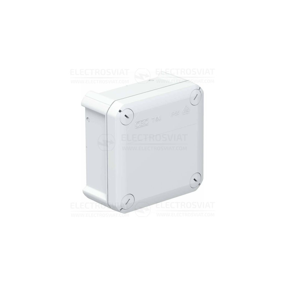 РАЗКЛОНИТЕЛНА КУТИЯ ЗА ОТКРИТ МОНТАЖ - OBO - Т60 OE, БЕЗ ВХОДОВЕ - 114X114X57MM, СИВ