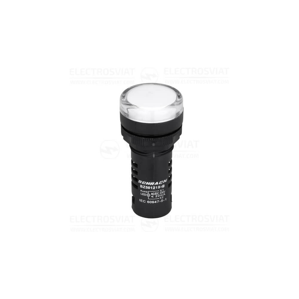 КОМПАКТЕН LED ИНДИКАТОР AMPARO БЯЛ 230V AC/DC