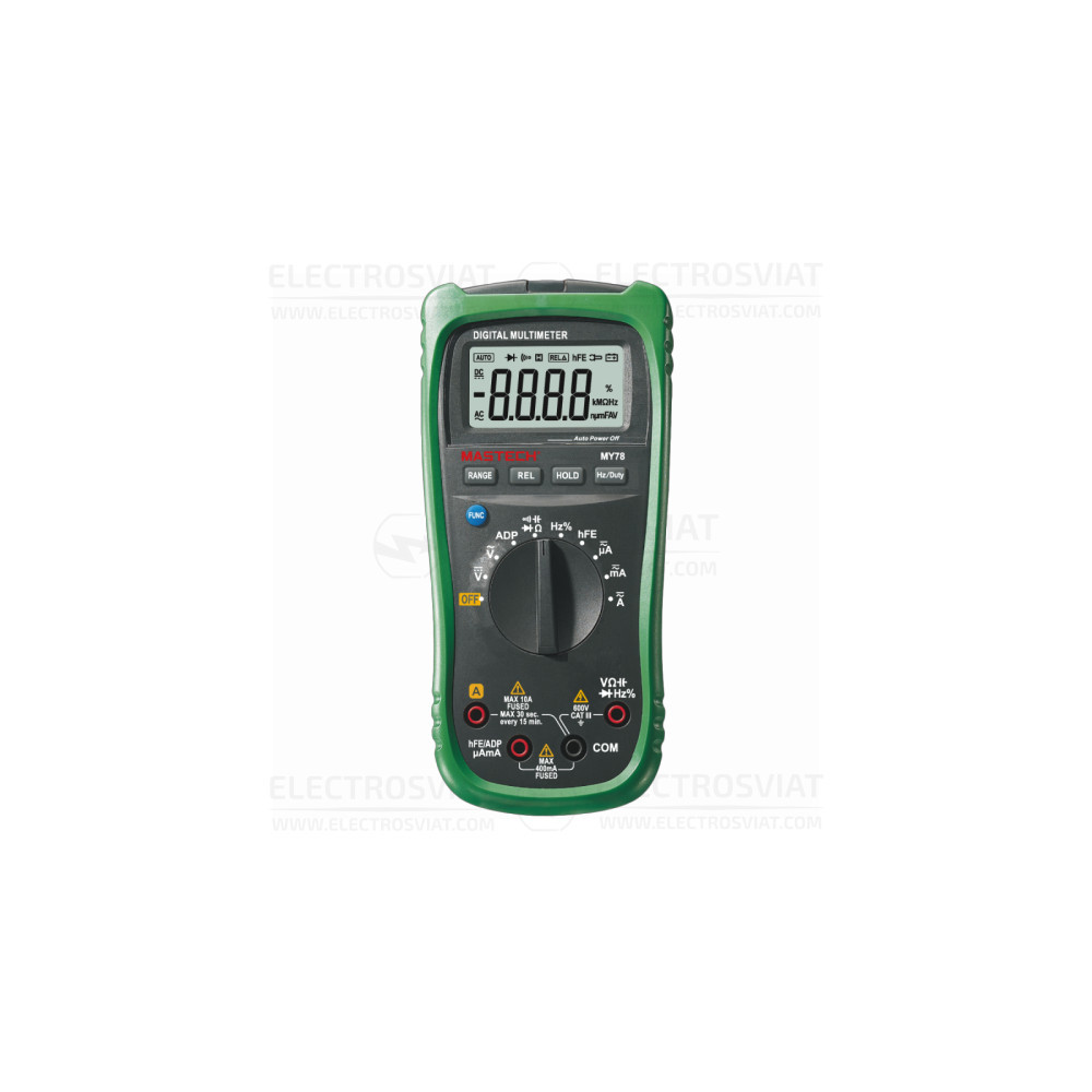 ЦИФРОВ МУЛТИЦЕТ, LCD(4000), VDC, VAC, ADC, AAC, OHM, F, HZ, HFE, ADP, MY78 ЦИФРОВ МУЛТИЦЕТ, LCD(4000), VDC, VAC, ADC, AAC, OHM, F, HZ, HFE, ADP, MY78