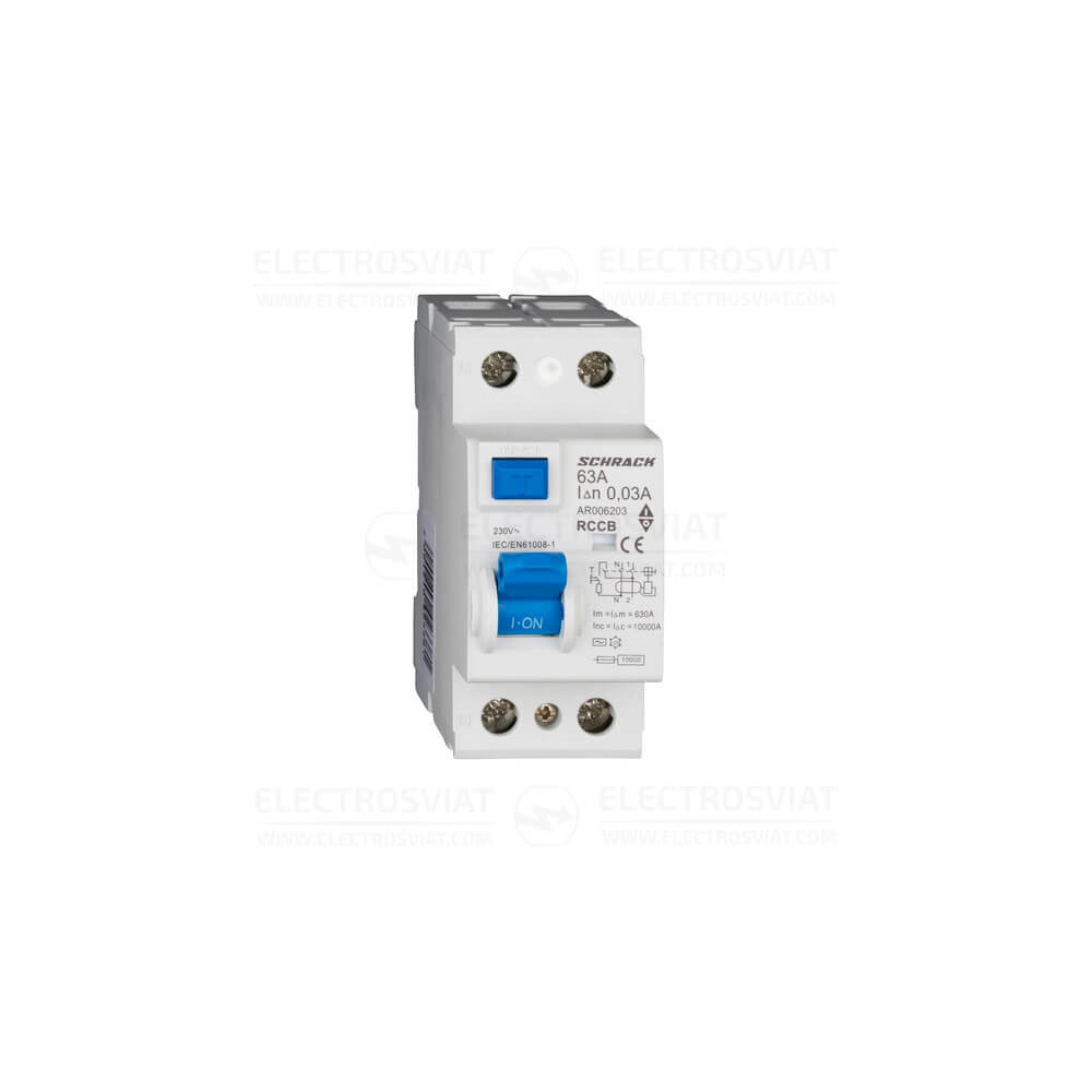 ДЕФЕКТНО ТОКОВА ЗАЩИТА AMPARO 10KA, 63A, 2P, 30MA, ТИП AC