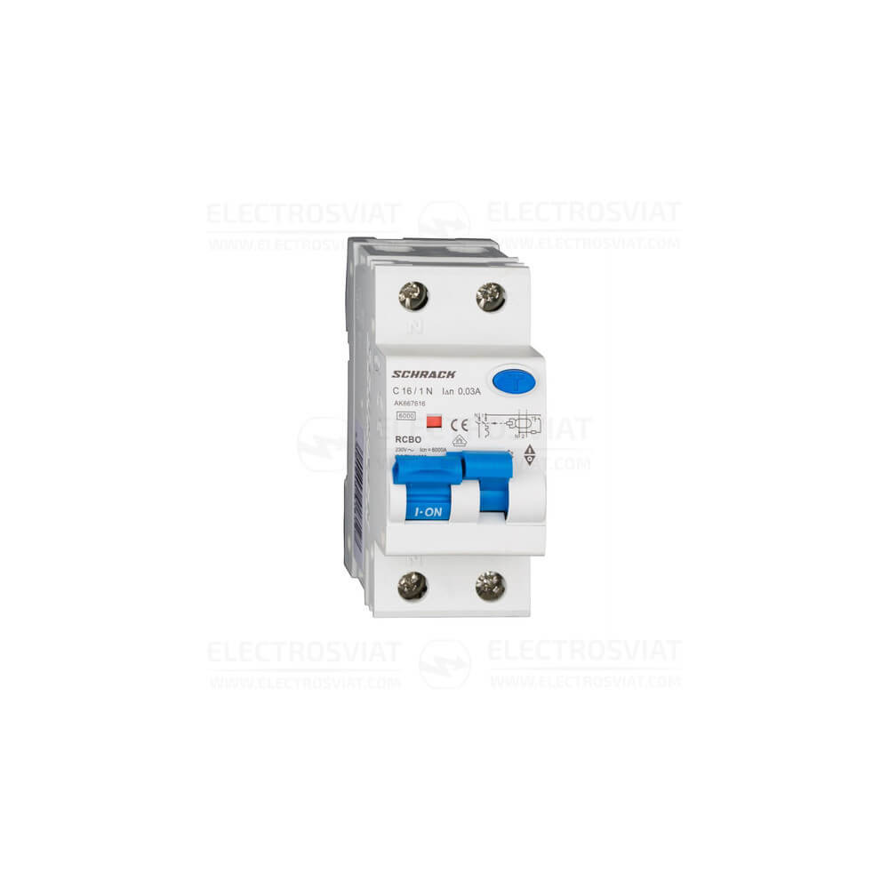 КОМБИНИРАН АП + ДТЗ 1+N, AMPARO, 6KA, C 16A, 30MA, ТИП A