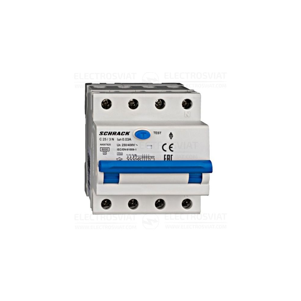 КОМБИНИРАН АП+ ДТЗ 3+N, AMPARO 6KA, C 25A, 30MA, ТИП A