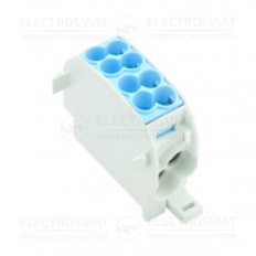 РАЗПРЕДЕЛИТЕЛЕН БЛОК - 1P, 25 MM, 16 MM, 1000V, 152A, БРОЙ ТОЧКИ НА СВЪРЗВАНЕ: 4, СИН, WPD 101