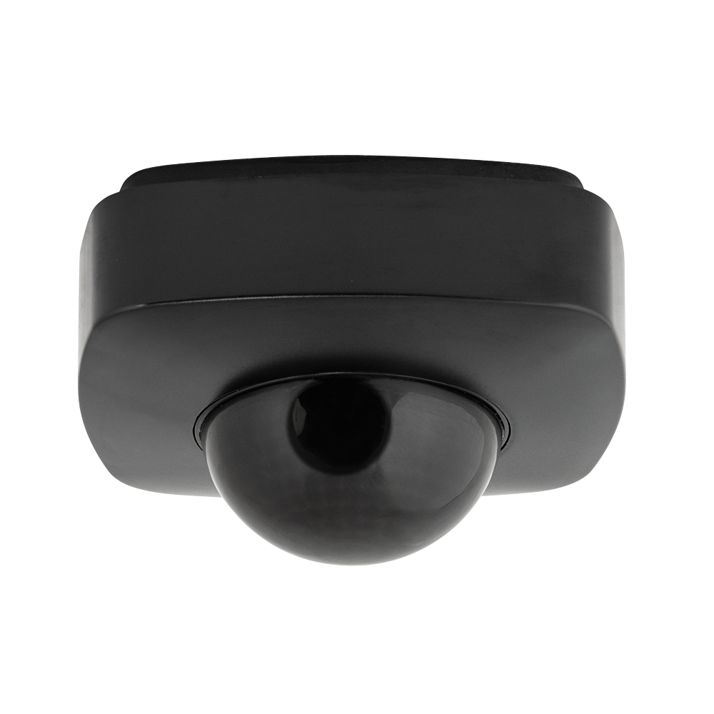 PIR СЕНЗОР ЗА ДВИЖЕНИЕ И ПРИСЪСТВИЕ ЗА ОТКРИТ МОНТАЖ С ЧЕРНА ЛЕЩА, 360, 10M, IP65, ЧЕРЕН