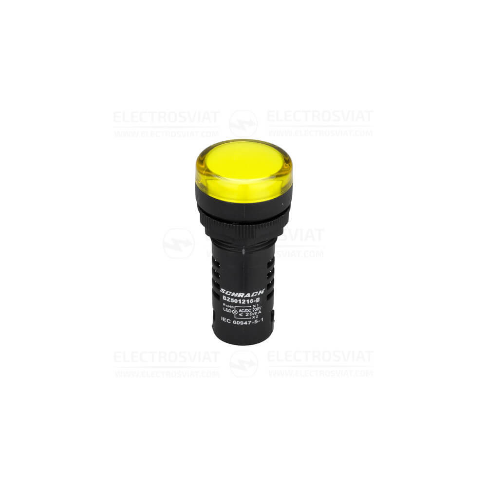КОМПАКТЕН LED ИНДИКАТОР AMPARO ЖЪЛТ 230V AC/DC
