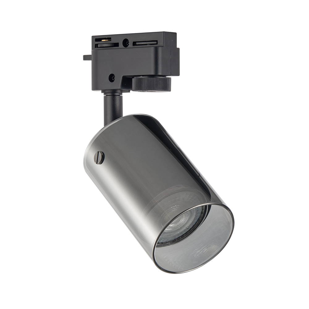 ТАЛО ЗА РЕЛСОВ МОНТАЖ, СТЪКЛЕНО, ДВУПРОВОДНО, GU10, 220-240V AC, IP20, ЧЕРНО