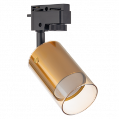 ТЯЛО ЗА РЕЛСОВ МОНТАЖ, СТЪКЛЕНО, ДВУПРОВОДНО, GU10, 220-240V AC, IP20, ЗЛАТО