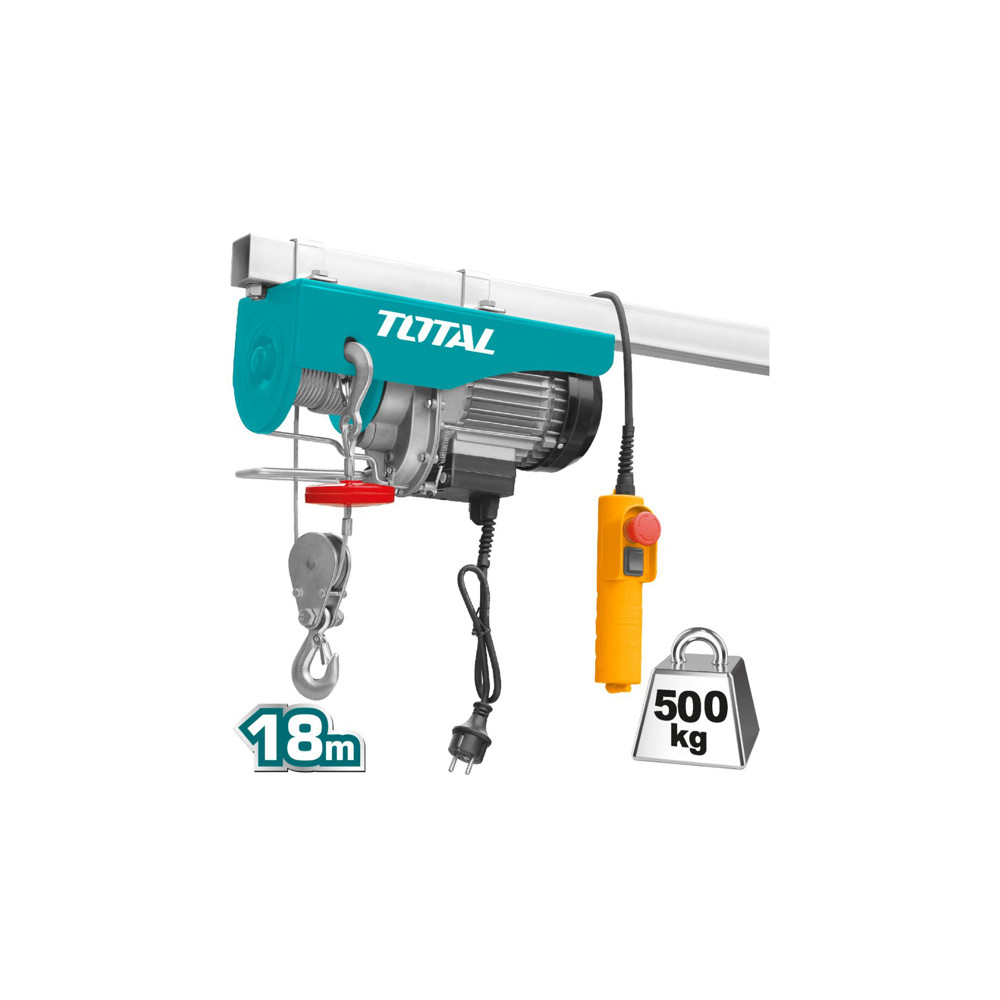 Електрическа лебедка TOTAL, 18 м, 250 - 500 кг, 900 W Електрическа лебедка TOTAL, 18 м, 250 - 500 кг, 900 W