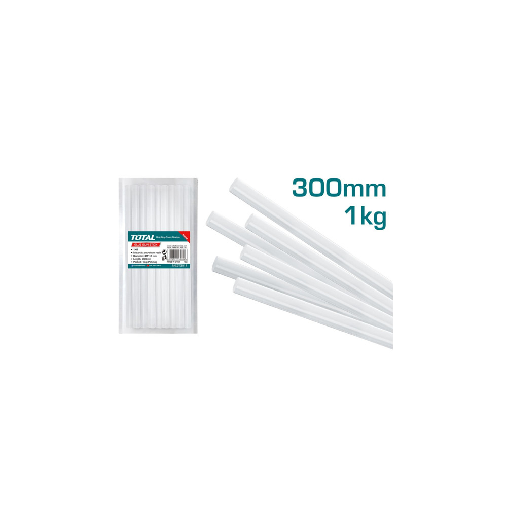 Силиконови пръчки за топло лепене TOTAL, прозрачни, Ø 11.2mm x 30cm, 1kg Силиконови пръчки за топло лепене TOTAL, прозрачни, Ø 11.2mm x 30cm, 1kg