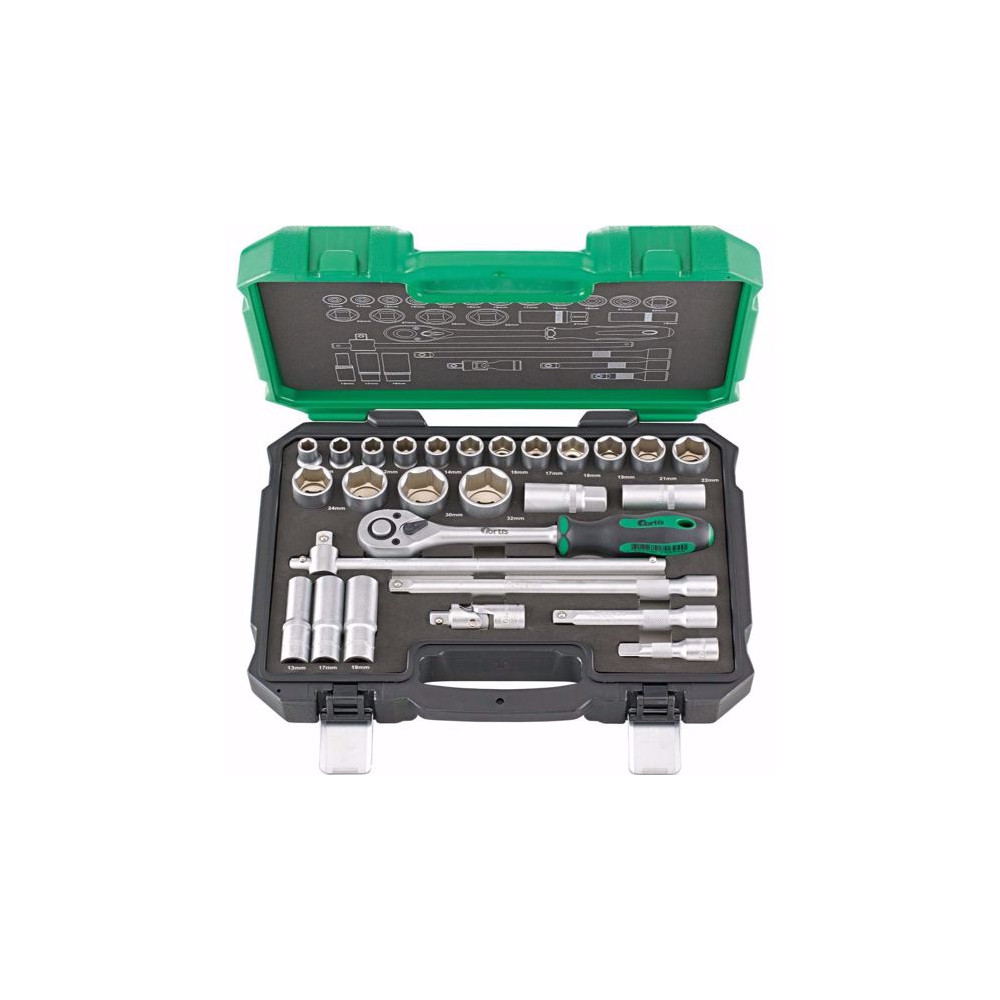 Комплект инструменти FORTIS, 1/2", 27 части Комплект инструменти FORTIS, 1/2", 27 части