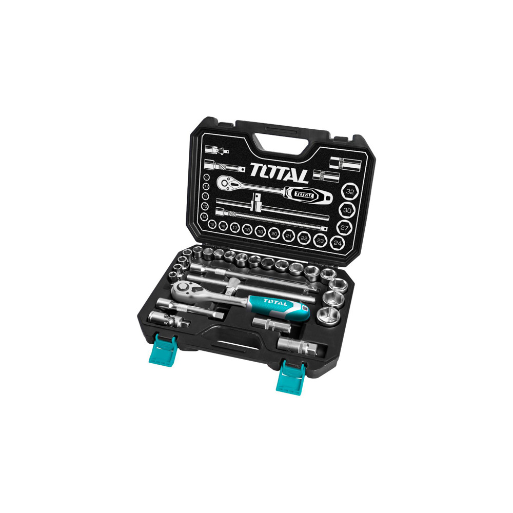 Комплeкт тресчотка и вложки TOTAL INDUSTRIAL, 1/2 ", 25 части Комплeкт тресчотка и вложки TOTAL INDUSTRIAL, 1/2 ", 25 части