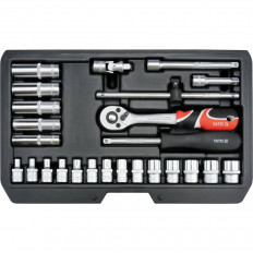 Комплект тресчотка и вложки YATO, 1/4", 25 части