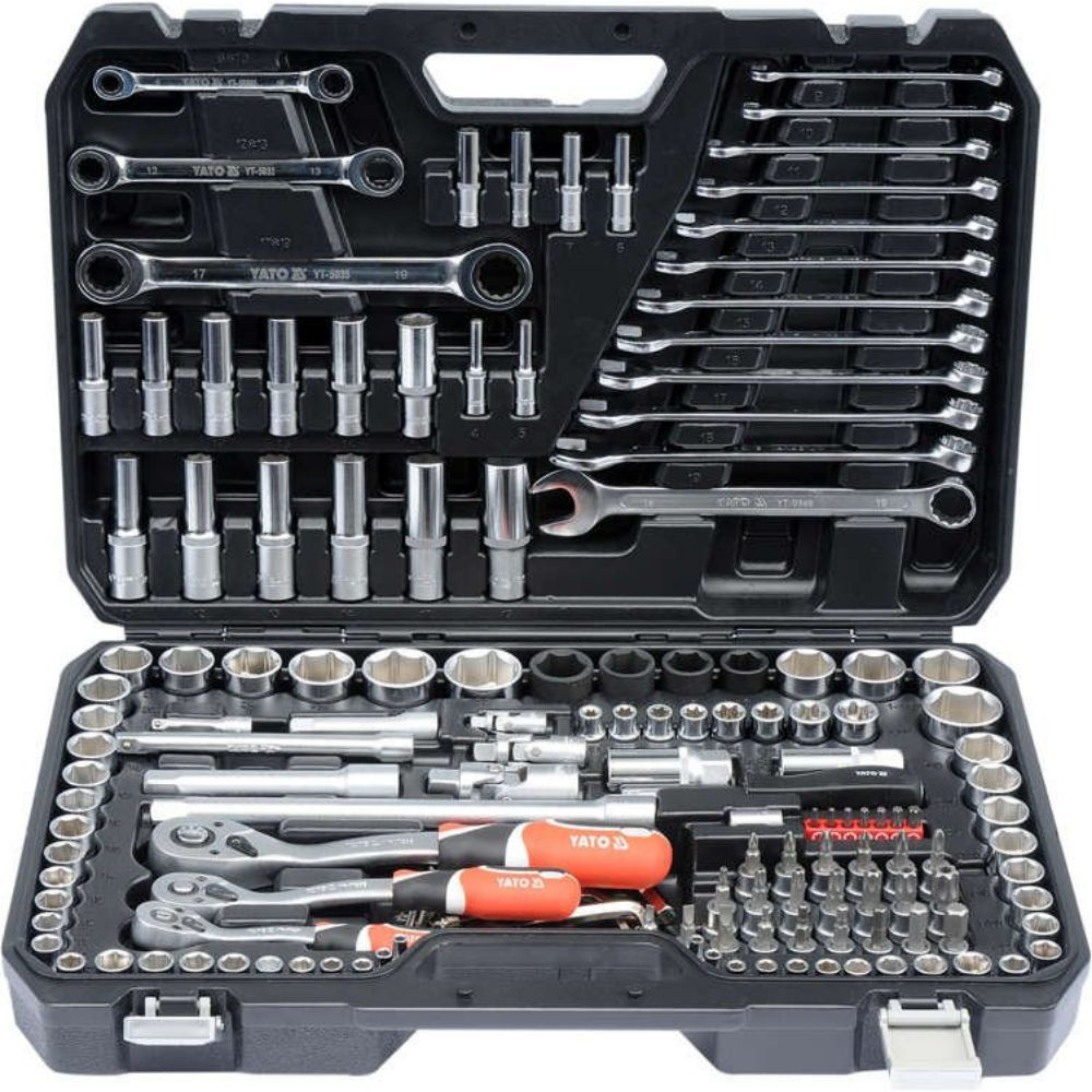 Комплект инструменти YATO 1/4", 3/8", 1/2", CrV, 150 части Комплект инструменти YATO 1/4", 3/8", 1/2", CrV, 150 части