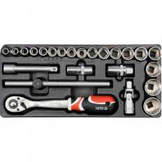 Комплект тресчотка и аксесоари YATO, 1/2", 24 части