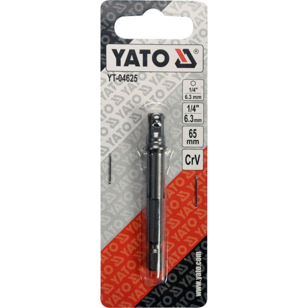 Адаптор 1/4" за вложки 1/4" YATO, CrV, 65 мм Адаптор 1/4" за вложки 1/4" YATO, CrV, 65 мм
