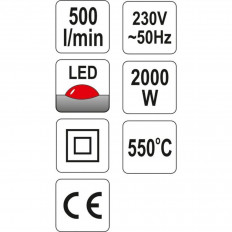Пистолет за горещ въздух YATO 82292, 2000 W