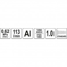 Почистващ пистолет за пяна YATO, 1000 ml, 6.2 Bar