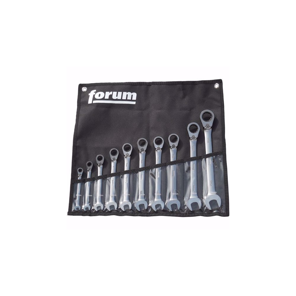 Комплект ключове с тресчотка FORUM, SW 8 - 24 мм, 10 части FORUM 4317784935425