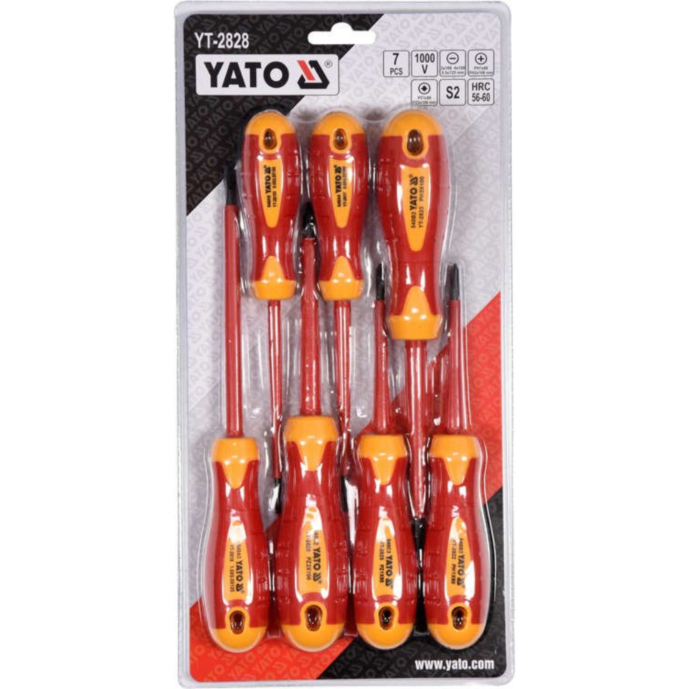 Комплект изолирани отвертки VDE YATO, 7 части Комплект изолирани отвертки VDE YATO, 7 части
